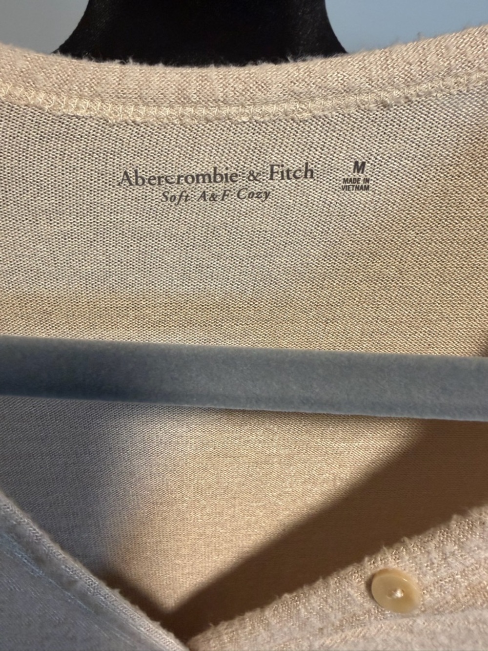 Abercrombie & Fitch Soft Cozy Henley Bodysuit Cream Long Sleeve Medium - Picture 2 of 3
